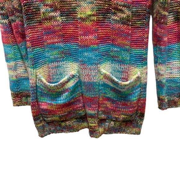 Rue 21 sweater very colorful‎ pull on front two pockets size large - Picture 3 of 7